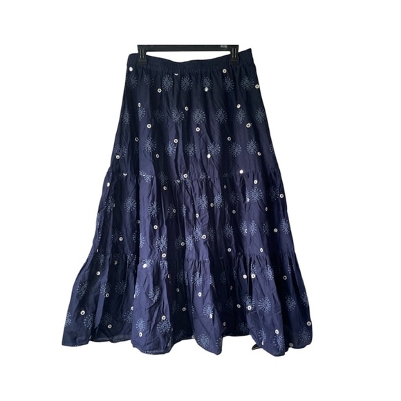 Zara Tiered Embroidered Midi Maxi Skirt Size M Blogger Favorite - Picture 3 of 9